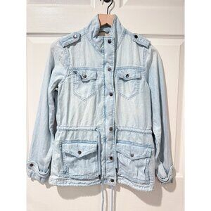 Altar'd State 100% Cotton Denim Utility Field Safari Pockets Military Jacket S